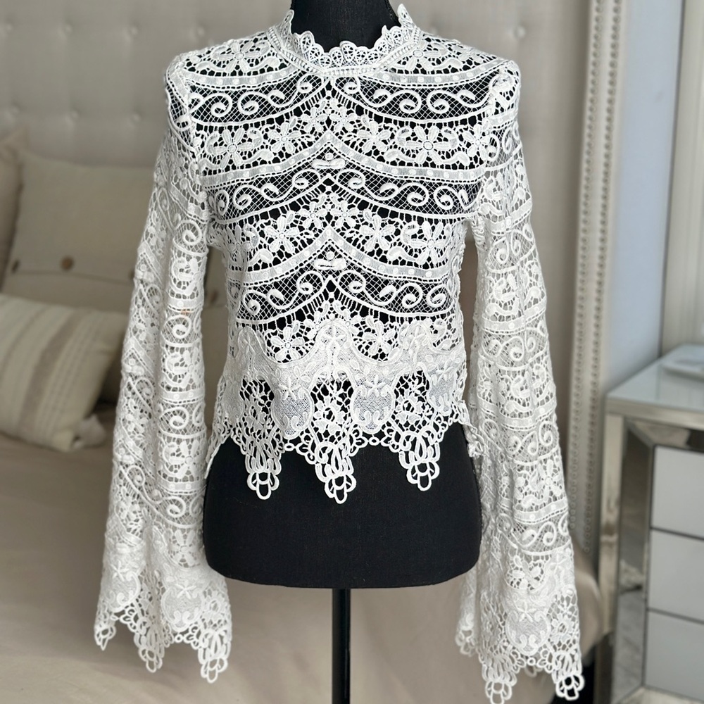 White Lace Women Top